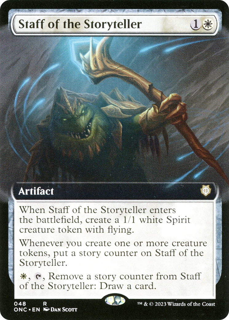 Staff of the Storyteller (Extended Art) [Phyrexia: All Will Be One Commander] | I Want That Stuff Brandon