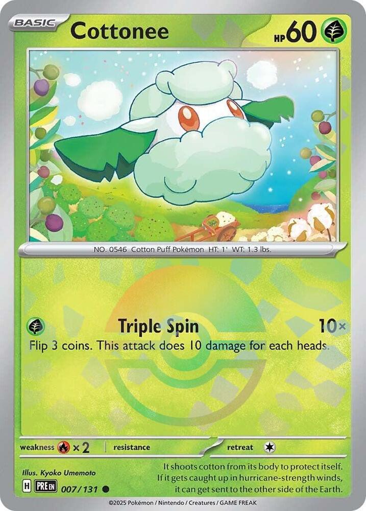 Cottonee (007/131) (Poke Ball Pattern) [Scarlet & Violet: Prismatic Evolutions] | I Want That Stuff Brandon