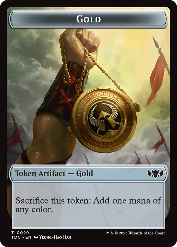 Elemental (0016) // Gold Double-Sided Token [Tarkir: Dragonstorm Commander Tokens] | I Want That Stuff Brandon
