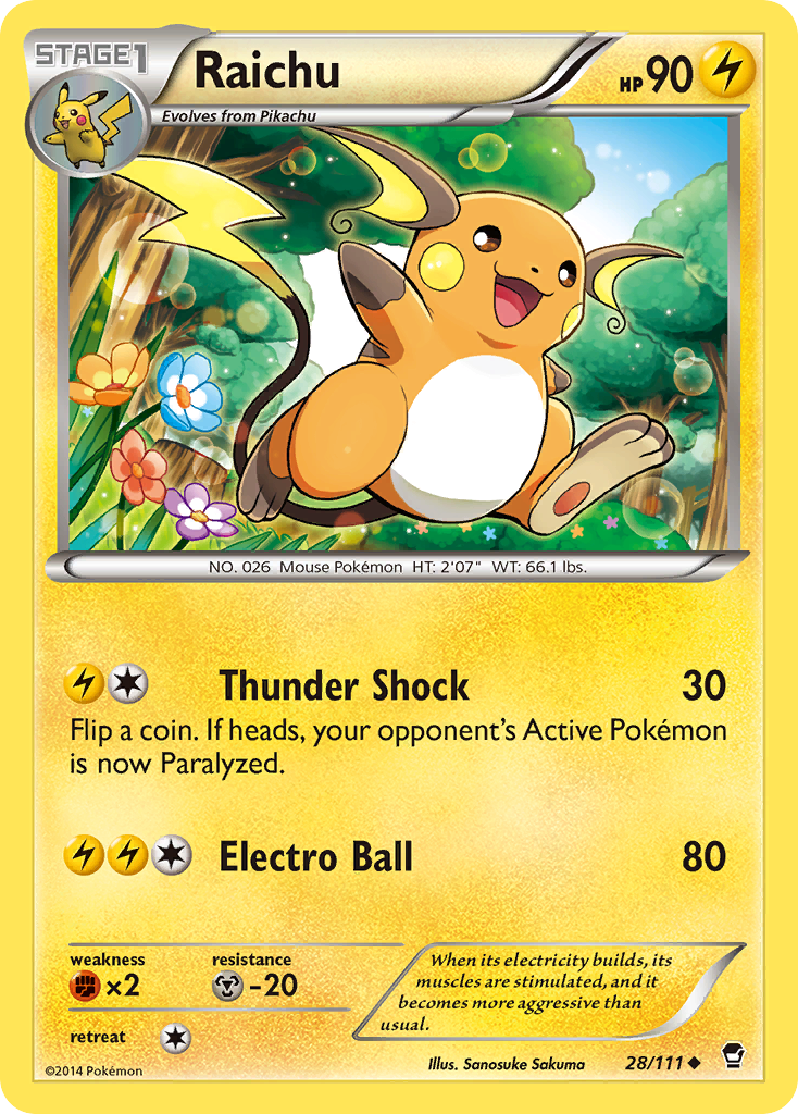 Raichu (28/111) [XY: Furious Fists] | I Want That Stuff Brandon