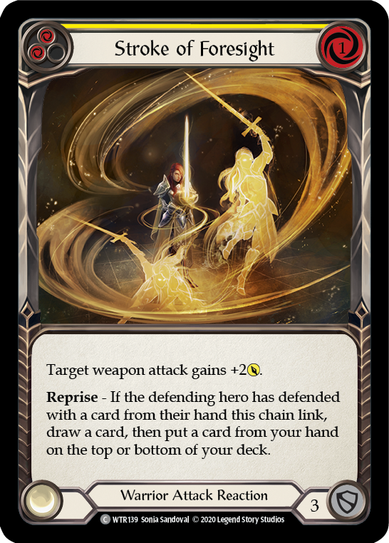 Stroke of Foresight (Yellow) [U-WTR139] (Welcome to Rathe Unlimited)  Unlimited Rainbow Foil | I Want That Stuff Brandon