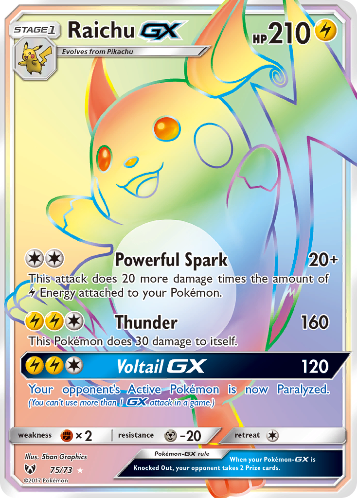 Raichu GX (75/73) [Sun & Moon: Shining Legends] | I Want That Stuff Brandon