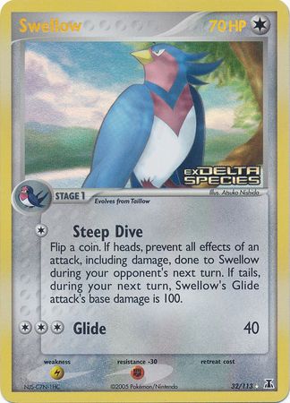 Swellow (32/113) (Stamped) [EX: Delta Species] | I Want That Stuff Brandon