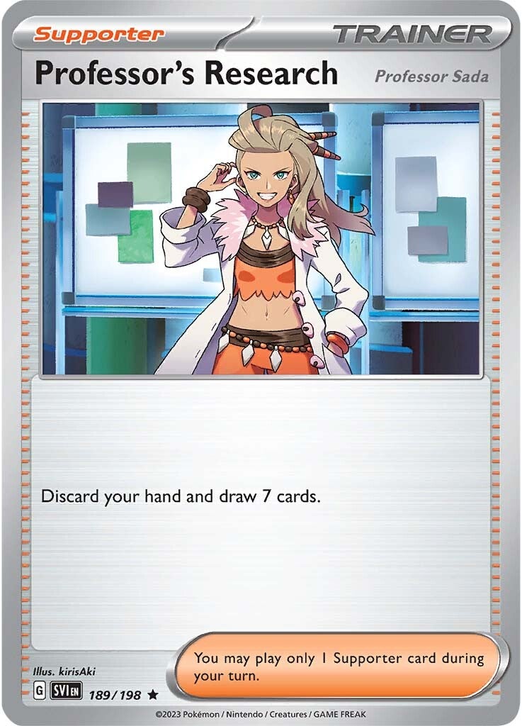 Professor's Research (Professor Sada) (189/198) [Scarlet & Violet: Base Set] | I Want That Stuff Brandon