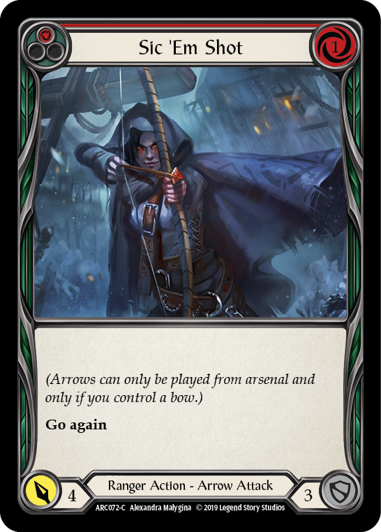 Sic 'Em Shot (Red) [ARC072-C] (Arcane Rising)  1st Edition Rainbow Foil | I Want That Stuff Brandon