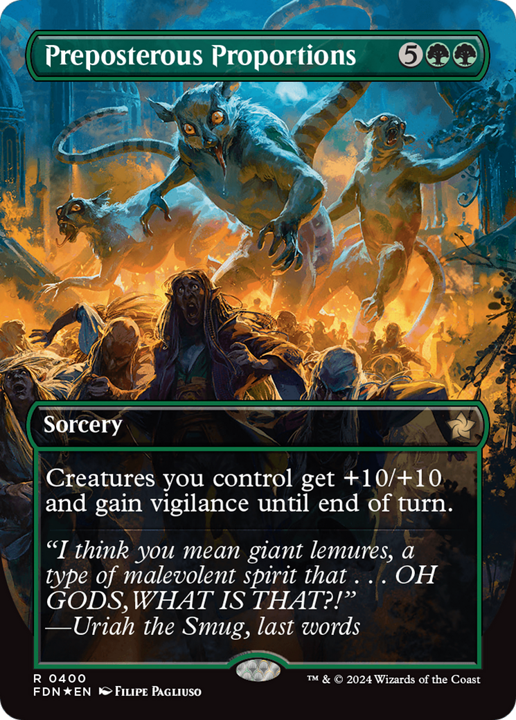 Preposterous Proportions (Borderless) (Mana Foil) [Foundations] | I Want That Stuff Brandon