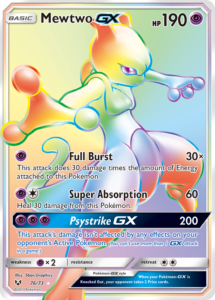 Mewtwo GX (76/73) [Sun & Moon: Shining Legends] | I Want That Stuff Brandon