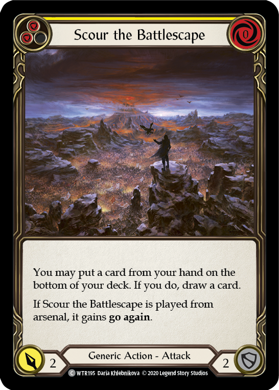 Scour the Battlescape (Yellow) [U-WTR195] (Welcome to Rathe Unlimited)  Unlimited Rainbow Foil | I Want That Stuff Brandon