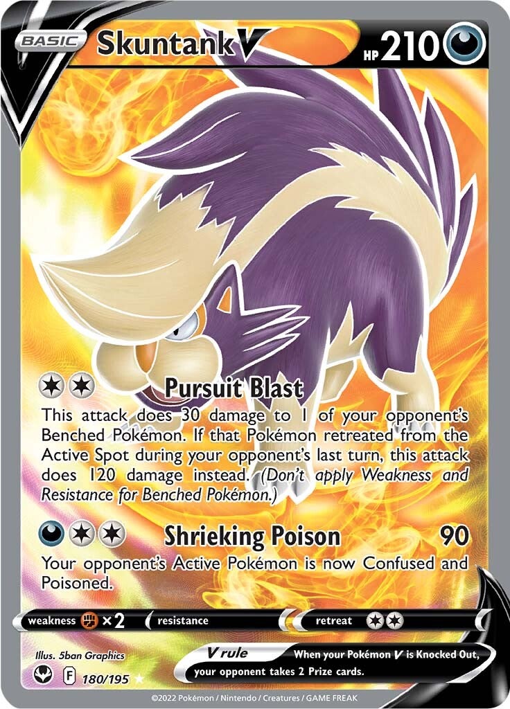 Skuntank V (180/195) [Sword & Shield: Silver Tempest] | I Want That Stuff Brandon