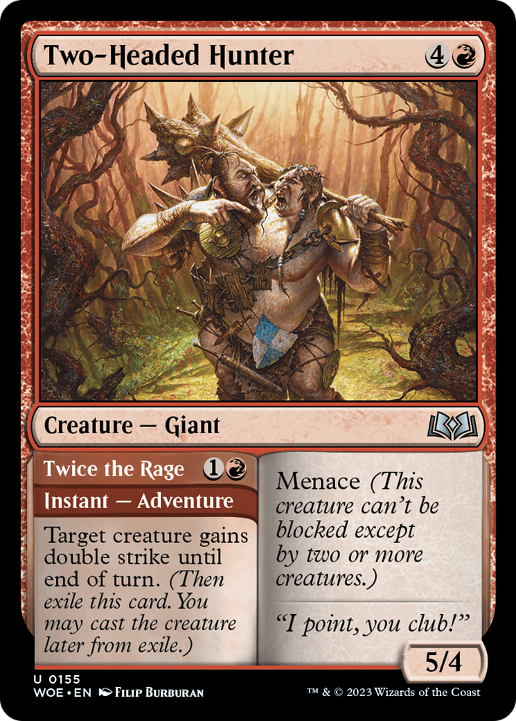 Two-Headed Hunter // Twice the Rage [Wilds of Eldraine] | I Want That Stuff Brandon