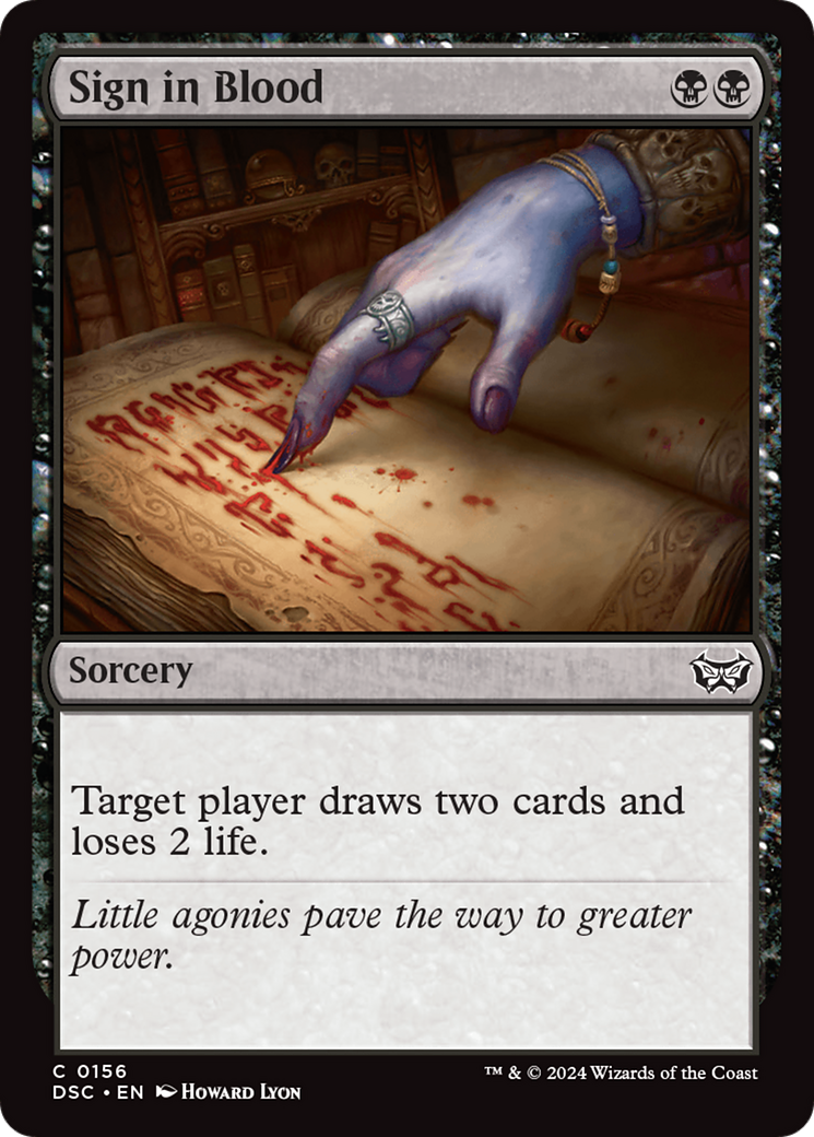 Sign in Blood [Duskmourn: House of Horror Commander] | I Want That Stuff Brandon