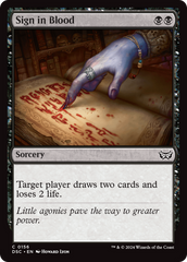 Sign in Blood [Duskmourn: House of Horror Commander] | I Want That Stuff Brandon