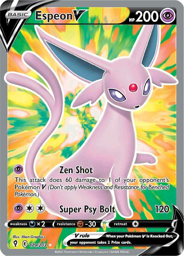 Espeon V (179/203) [Sword & Shield: Evolving Skies] | I Want That Stuff Brandon