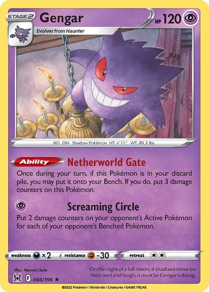 Gengar (066/196) (Theme Deck Exclusive) [Sword & Shield: Lost Origin] | I Want That Stuff Brandon