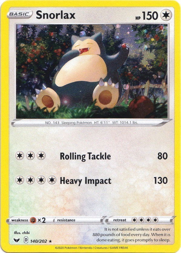 Snorlax (140/202) (Cosmos Holo) [Sword & Shield: Base Set] | I Want That Stuff Brandon