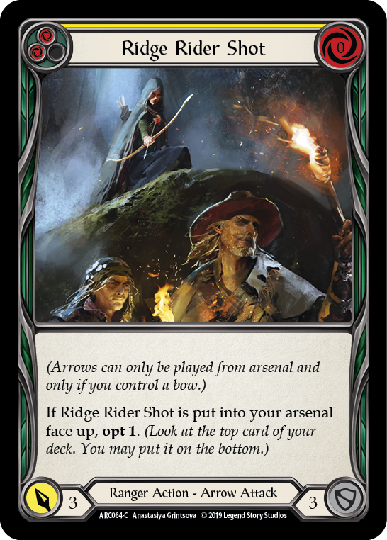 Ridge Rider Shot (Yellow) [ARC064-C] (Arcane Rising)  1st Edition Normal | I Want That Stuff Brandon