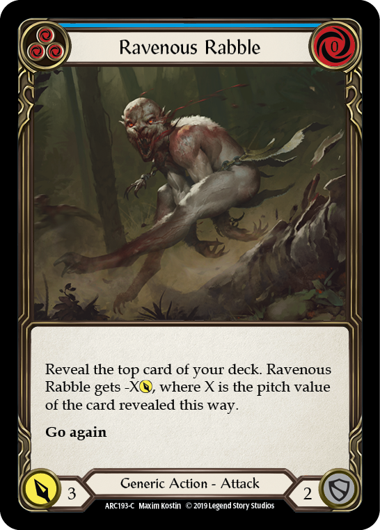 Ravenous Rabble (Blue) [ARC193-C] (Arcane Rising)  1st Edition Rainbow Foil | I Want That Stuff Brandon