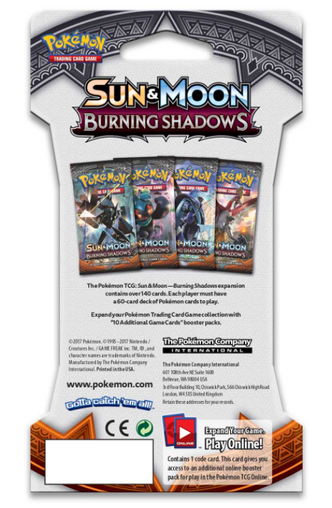 Sun & Moon: Burning Shadows - Sleeved Booster Pack | I Want That Stuff Brandon