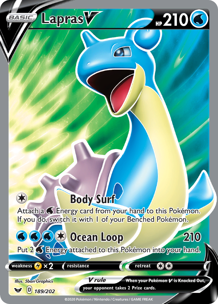 Lapras V (189/202) [Sword & Shield: Base Set] | I Want That Stuff Brandon