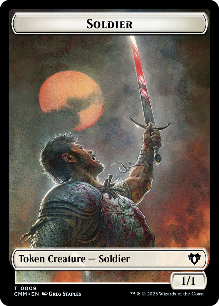 Soldier // Elephant Double-Sided Token [Commander Masters Tokens] | I Want That Stuff Brandon