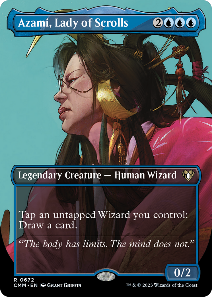 Azami, Lady of Scrolls (Borderless Profile) [Commander Masters] | I Want That Stuff Brandon