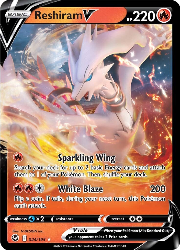 Reshiram V (024/195) [Sword & Shield: Silver Tempest] | I Want That Stuff Brandon