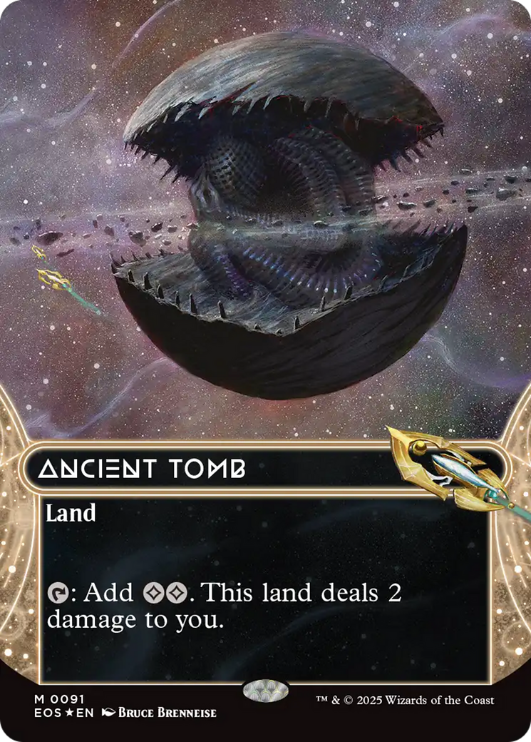 Ancient Tomb (0091) (Borderless) (Galaxy Foil) [Edge of Eternities] | I Want That Stuff Brandon