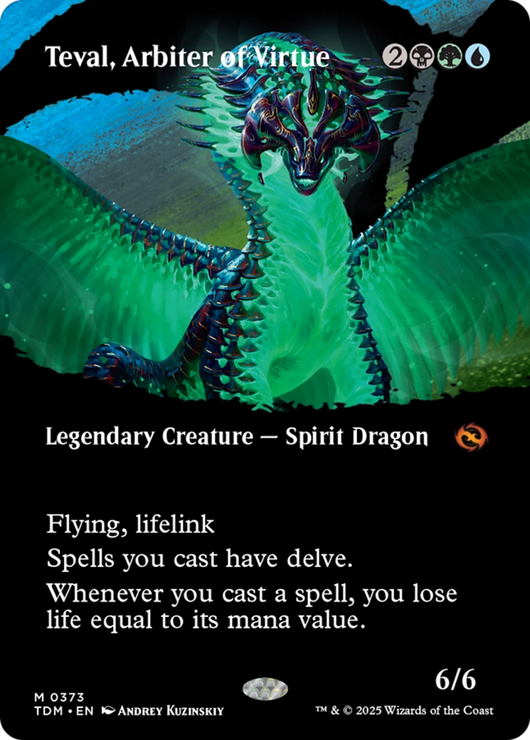 Teval, Arbiter of Virtue (Borderless) [Tarkir: Dragonstorm] | I Want That Stuff Brandon