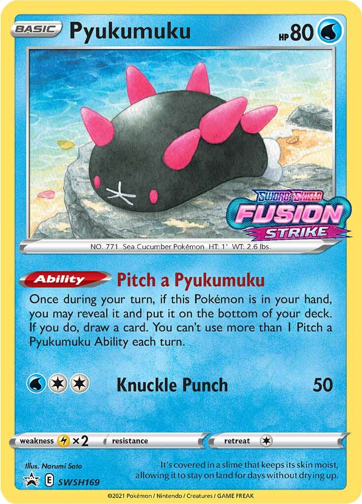 Pyukumuku (SWSH169) (Prerelease Promo) [Sword & Shield: Black Star Promos] | I Want That Stuff Brandon