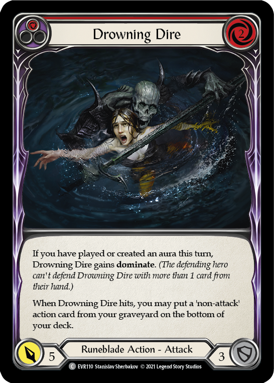 Drowning Dire (Red) [EVR110] (Everfest)  1st Edition Rainbow Foil | I Want That Stuff Brandon