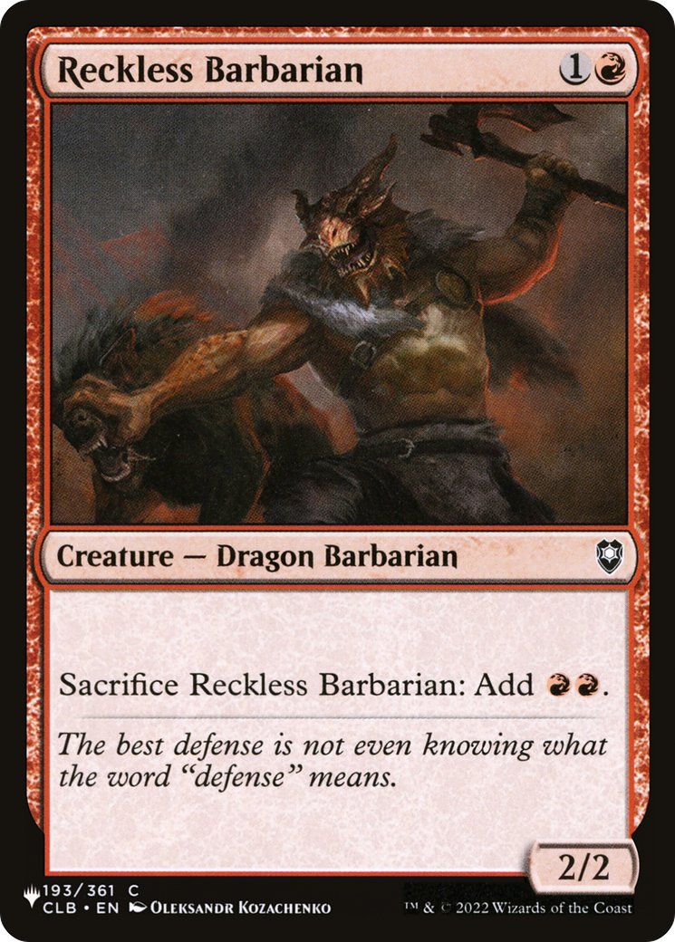 Reckless Barbarian [The List] | I Want That Stuff Brandon