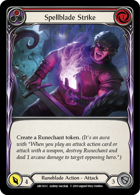 Spellblade Strike (Red) [ARC103-C] (Arcane Rising)  1st Edition Normal | I Want That Stuff Brandon