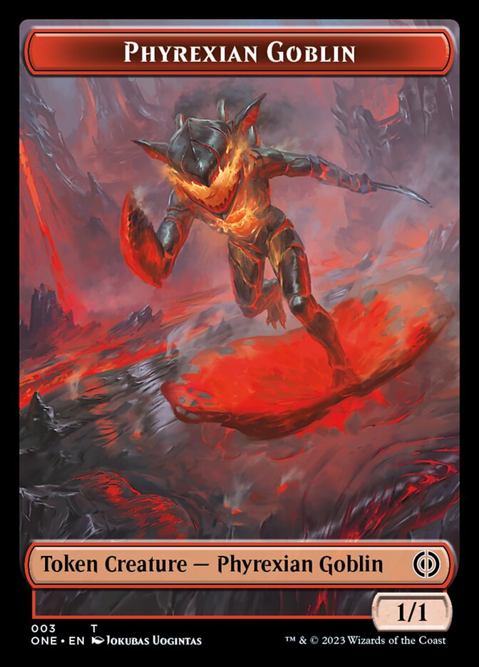 Rebel // Phyrexian Goblin Double-Sided Token [Phyrexia: All Will Be One Tokens] | I Want That Stuff Brandon
