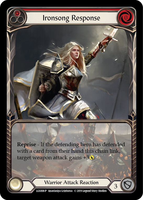 Ironsong Response (Red) [LGS008-P] (Promo)  1st Edition Normal | I Want That Stuff Brandon