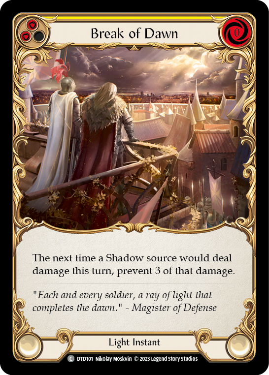 Break of Dawn (Yellow) [DTD101] (Dusk Till Dawn)  Rainbow Foil | I Want That Stuff Brandon