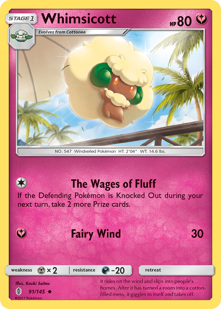 Whimsicott (91/145) [Sun & Moon: Guardians Rising] | I Want That Stuff Brandon