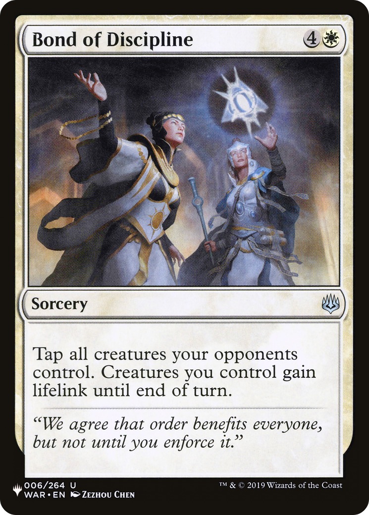 Bond of Discipline [The List Reprints] | I Want That Stuff Brandon