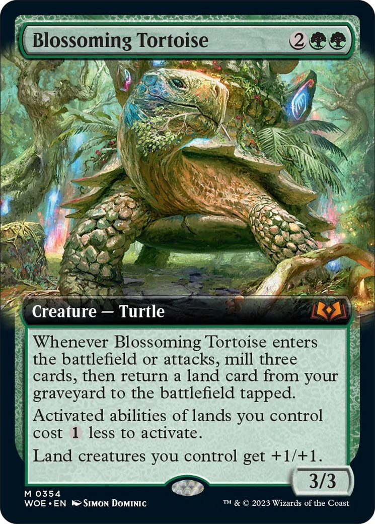 Blossoming Tortoise (Extended Art) [Wilds of Eldraine] | I Want That Stuff Brandon