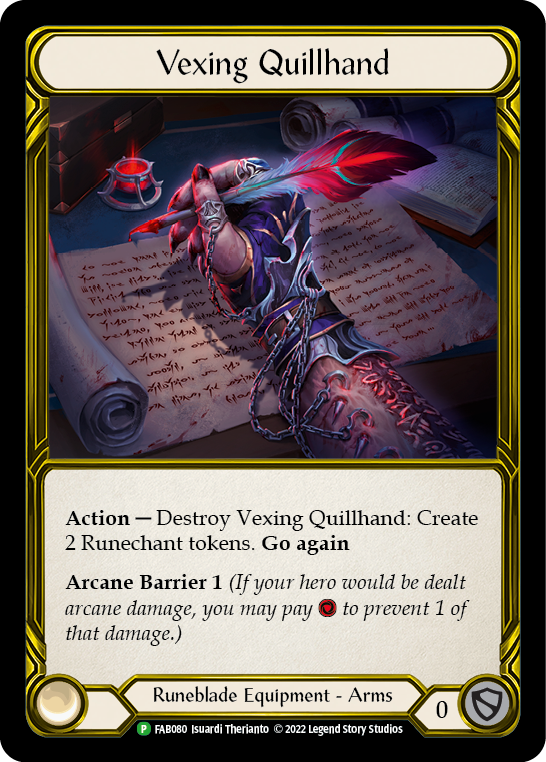 Vexing Quillhand (Golden) [FAB080] (Promo)  Cold Foil | I Want That Stuff Brandon