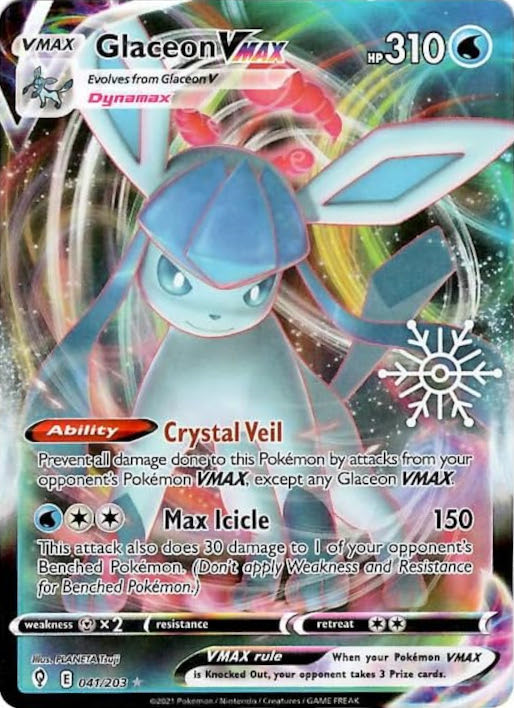 Glaceon VMAX (041/203) (Holiday Calendar) [Sword & Shield: Evolving Skies] | I Want That Stuff Brandon