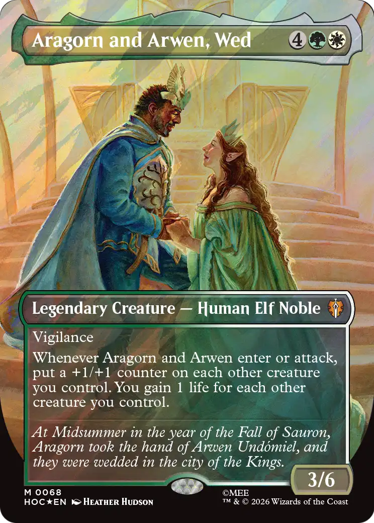 Aragorn and Arwen, Wed (Borderless) (Surge Foil) [The Hobbit: Eternal-Legal] | I Want That Stuff Brandon