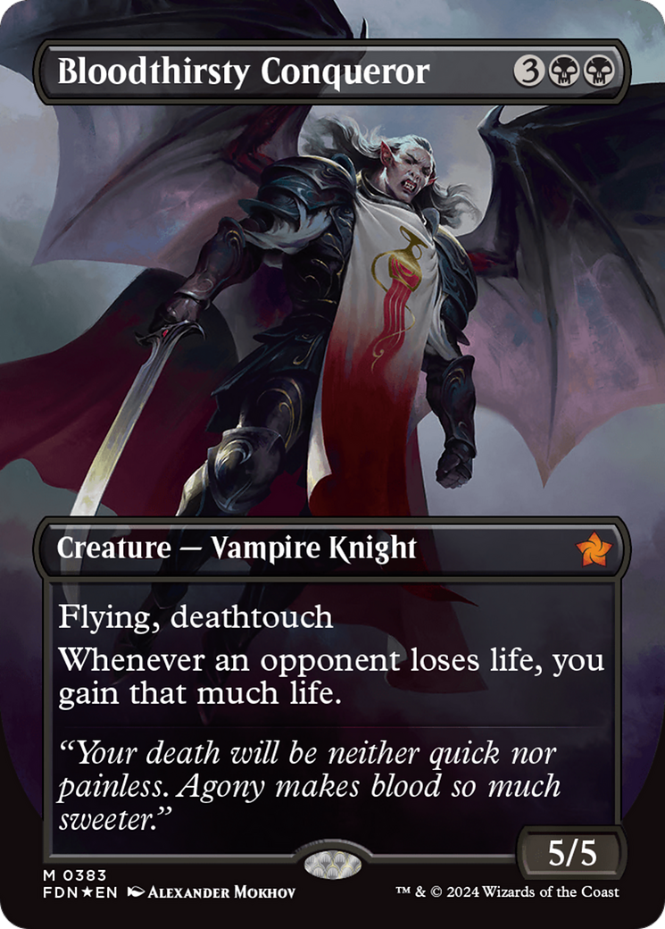 Bloodthirsty Conqueror (Borderless) (Mana Foil) [Foundations] | I Want That Stuff Brandon