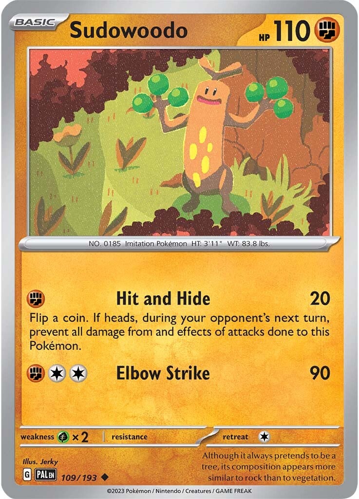 Sudowoodo (109/193) [Scarlet & Violet: Paldea Evolved] | I Want That Stuff Brandon