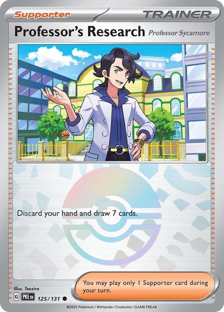 Professor's Research (125/131) [Professor Sycamore] (Poke Ball Pattern) [Scarlet & Violet: Prismatic Evolutions] | I Want That Stuff Brandon