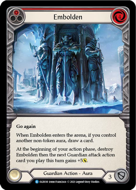 Embolden (Red) [OLD030] (Tales of Aria Oldhim Blitz Deck)  1st Edition Normal | I Want That Stuff Brandon