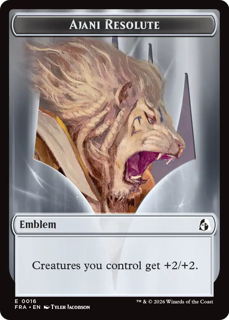 Ajani's Pridemate // Ajani Resolute Double-Sided Token [Reality Fracture Tokens] | I Want That Stuff Brandon