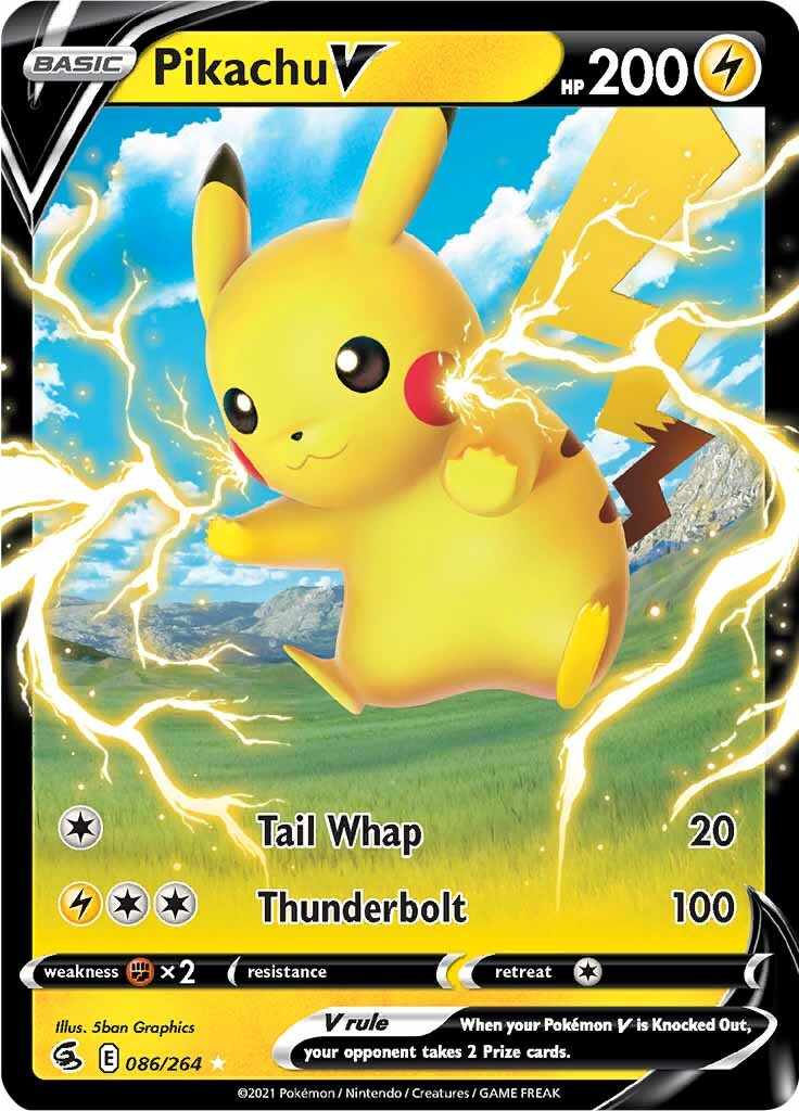 Pikachu V (086/264) [Sword & Shield: Fusion Strike] | I Want That Stuff Brandon