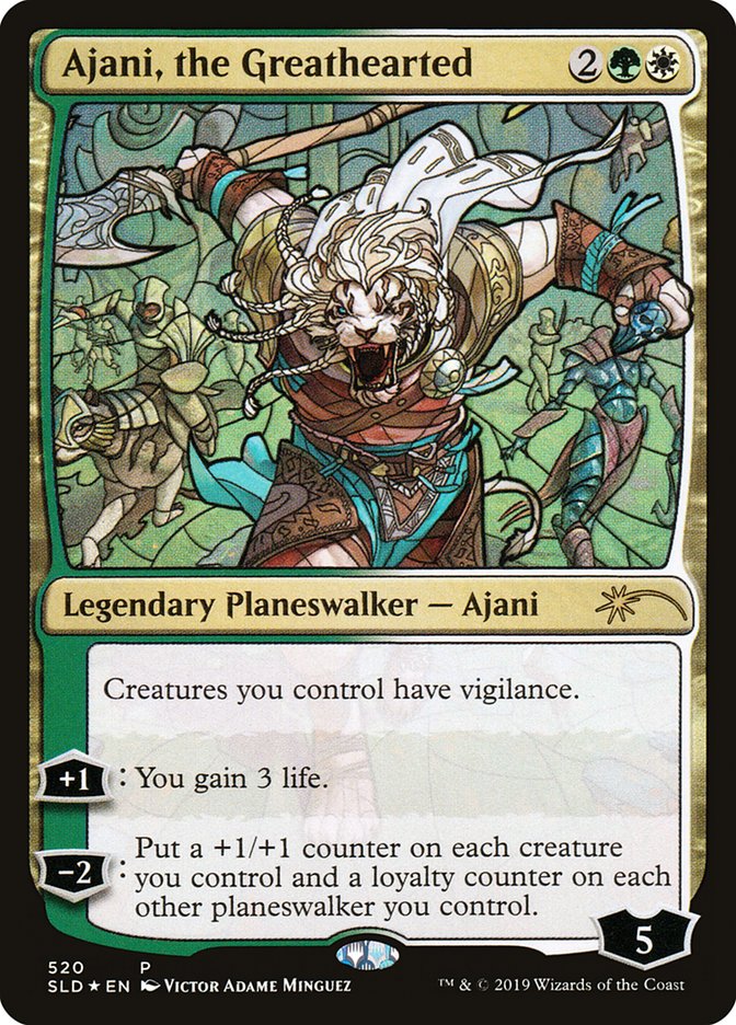 Ajani, the Greathearted (Stained Glass) [Secret Lair Drop Promos] | I Want That Stuff Brandon