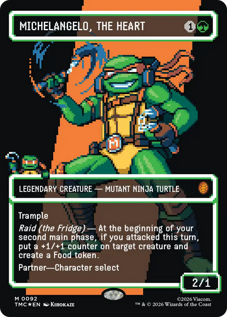 Michelangelo, the Heart (0093) (Borderless) (Surge Foil) [Teenage Mutant Ninja Turtles Commander] | I Want That Stuff Brandon