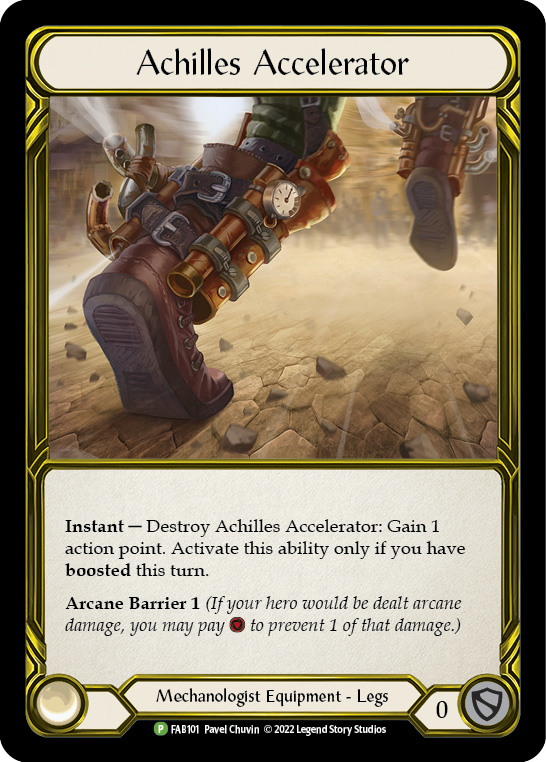 Achilles Accelerator (Golden) [FAB101] (Promo)  Cold Foil | I Want That Stuff Brandon